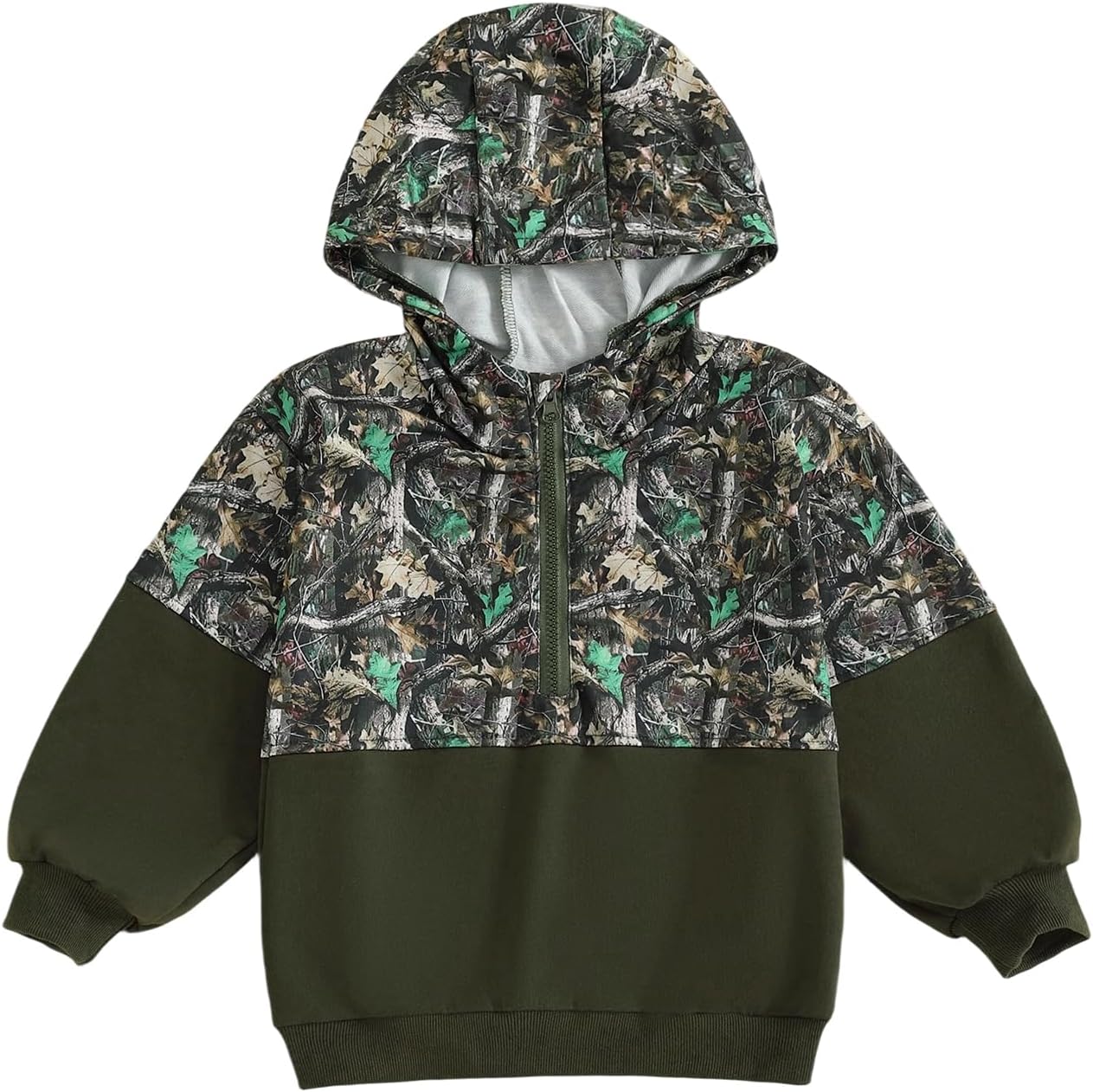 Fernvia Toddler Baby Boy Clothes Camouflage Half Zip-up Long Sleeve Hoodies Sweatshirt Casual Pullover for Kids boys