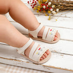 Newborn Summer Baby Girls Sandals Cute Flower First Walking Shoes Anti-Slip Soft Sole Sandal Shoes Infant Crib Shoes