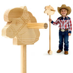 BrightRow Wood Hobby Horse for Kids Handcrafted Stick Horse Toy with Wood Wheels 36 Inches Cowboys Stick Pony for Kids Toddlers Preschoolers Knights Explorers