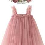 BGFKS Layered Tulle Tutu Dress for Toddler Girls,Baby Girl Rainbow Tutu Princess Skirt Set with Flower Headband.