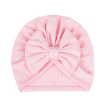 QandSweat 0-24 Months Newborn Girls' Hats Cotton Linen Cap Infant Big Bow Hat Baby Shower(8 Pack)