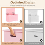 SUPER DEAL Storage Chest, 30 inches Chest Box Organizer with 2 Safety Hinges, Wooden Entryway Storage Bench, Pink
