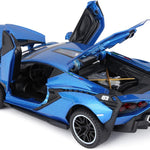 SASBSC Lambo Toy Cars Sian Fkp37 Diecast Metal Model Car with Light and Sound Pull Back Car Toys for Boys Age 3 + Year Old (Blue)