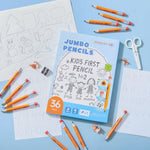 Shuttle Art Jumbo Pencils - 36 Pack Triangle Pre sharpened Pencils #2 HB with Top Erasers & Sharpener, for Kids Ages 4-6, Kindergarten School Supplies, Ideal for Home, Classroom