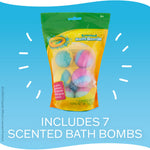 Crayola Colorful Scented Bath Bombs for Kids, Color You Bath Bathbomb Fizzies for Boys Girls Holiday Stocking Stuffer, Grape Jam, Laser Lemon, Cotton Candy, & Bubble Gum Scents
