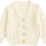 Simplee kids Baby Cardigan Cable Knit Toddler Cardigan Long Sleeve Fall Winter Open Front Knit Sweaters