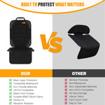 Siivton Car Seat Protector for Child Car Seat,Waterproof Car Seat Cover for Leather and Fabric Seats, 2 Mesh Pockets, Non-Slip Bottom,Thick Padding Cushion (Black)