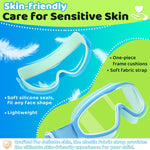 Vvinca Kids Goggles with Comfort Fabric Strap, Kids Swim Goggles Wide View Anti-Fog/UV No Leaking Swimming Goggles for 3-14