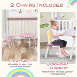 Costzon Kids Table and Chair Set, Wood Activity Table w/Center Mesh Storage, Children Furniture Gift for Boys & Girls, Ideal for Arts, Crafts, Snack Time, Homework, Toddler Table and Chair Set (Pink)