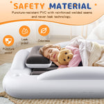 Abdtech Inflatable Toddler Travel Bed - Portable Toddler Kids Travel Bed with Safety Sides Complete Kids Air Mattress Set with High-Speed Pump, Ideal for Vacation Camping and Sleepover (60 Inches)
