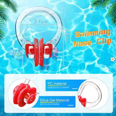 Macarrie 100 Packs Swimming Nose Clip Waterproof Swim Silicone Nose Plugs for Kids Youth Adults Pool, 15 Colors