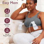 Momcozy Pumping Bra, Pumping Bra Hands Free 2 Pack Comfortable All Day Wear Pumping and Nursing Bra in One Holding Breast Pump for Spectra, Lansinoh, Medela