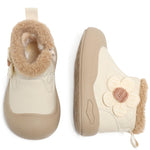Vecull Baby Girl Boots Soft Warm Winter Walking Shoes with Anti Slip Sole Lightweight Cute Infant Toddler Snow Boots
