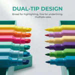 konket 12Pcs Dual Tip Highlighters, Pastel highlighters Quick Dry, Aesthetic Cute Markers, for Journaling Accessories School Supplies and Office (Macaron)