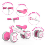 Baby Balance Bike 1 Year Old, Toddler Bike for One Year Old Girl Birthday Gift, 1-3 Years Toddler First Bike with No Pedal & Silence Wheels, Ride on Toy Gifts for 1 Year Old Girl
