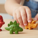 PlanToys 4 Dinosaur Dino Animal Playset (6126) | Sustainably Made from Rubberwood and Non-Toxic Paints and Dyes | Eco-Friendly PlanWood