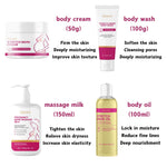 Stretch Marks Removal - Postpartum Essentials - Pregnancy Must Haves - Stretch Mark Cream，Massage Milk,Oil,Body Wash - Skin Care Kit, Spring Gifts for Women, Anti Wrinkle,Enhance Skin Elasticity