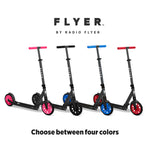 Radio Flyer Kickstart Max, Lightweight and Foldable Two-Wheel Kick Scooter Ages 8+, 220 lb Max, Large Wheels and Front Suspension for Smooth Ride