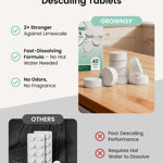 GROWNSY Descaling Tablets for Bottle Warmer & Sterilizer, Daily Essential Descaler, Cleaner for Baby Food Makers, Deep Limescale & Odor Removal, Performance Care, 40 Count (1-Year Supply)