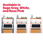 Step2 Harmony Toy Storage Box, Kids Toy Storage Bin with Chalkboard Lid, Easel & Toy Organizer in One, Made of Durable Plastic, For Toddlers 2+ Years Old, Sage Gray