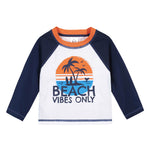 Gerber Baby Boys Baby Toddler Long Sleeved Rashguard Swim Bathing Suit Set Blue Beach 2T