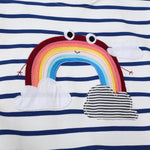 Funnymore Toddler Girl's Sweatshirt Long Sleeve Shirt Clothes Spring Fall Winter Crewneck Pullover Sweater Outfits Top Clothing Navy/White Stripe Rainbow 5t