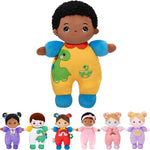 OUOZZZ Soft Baby Doll for Girls - My First Baby Doll Birthday Gifts for Girls Plush Rag Dolls Tulip Pink Dress Toy for Toddlers Kids Infants 10"