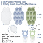 KingKam Baby Breastmilk Popsicle Molds & Baby Fruit Feeder (2 Pack), Baby Food Freezer Tray Storage Containers, Silicone Pacifier Feeder and Teether