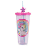 Silver Buffalo My Little Pony Featuring Starshine Plastic Cold Cup with Lid and Straw Topper, 24 Ounces