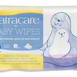 Natracare Organic Cotton Baby Wipes With Essential Oils of Chamomile, Apricot and Sweet Almond Oil (1 Pack, 50 Wipes Total)