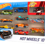 Hot Wheels Toy Cars & Trucks 10-Pack, Set of 10 1:64 Scale Vehicles, Includes Race Cars, Semi, Rescue or Construction Trucks (Styles May Vary)