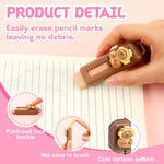 YooNotee 6 Set Cute Retractable Erasers with Refills Bulk Kawaii Cartoon Fun Push Pull Sliding Erasers for Teacher Rewards Gift Party Favor Supplies Office Accessories (Elegant)