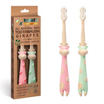 ANPEI ROARex Vegan Earth Friendly All Natural Kids Toothbrush Made from Plants – Sweet Baby Giraffe | 100% Biodegradable and Compostable | 1% for The Planet Product