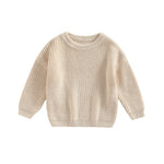 Afunbaby Baby Girl Boy Knit Sweater Blouse Pullover Sweatshirt Warm Crewneck Long Sleeve Tops for Infant Toddler (3-6 Months,Cream)
