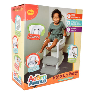 Step Up 2 N 1 Potty Training Seat, Upgrade Toddler Toilet Seat for Kids Boys Girls, Potty Training Toilet, Splash Guard Anti Slip Pad Step Stool
