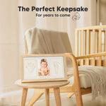 KeaBabies Baby Hand and Footprint Kit - Clay Handprint Keepsake Frame, Newborn Nursery Picture Frame, Personalized New Mom Gifts for Baby First Christmas Shower (Ash Wood)