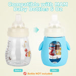 3 Pack Silicone Sleeves for Mam Glass Baby Bottles 6oz,Anti Breakage Baby Bottle Holder Compatible with MAM Baby Bottle.