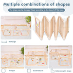 Foldable Wooden playpen,Baby Playpen,playpen for Babies and Toddlers,Baby Activity Center with Baby Gate,Portable Large playpen with Adjustable Shape and Size,Baby Fence Play Area (56x56x24inches)