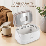Baby Wipe Warmer, Wipe Warmer and Baby Wet Wipes Dispenser, 3 Temperature Control Large Capacity Wipes Warmer for Babies with Night Light (Gray+White)