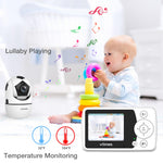 VTimes Baby Monitor with Camera and Audio - 2.4'' LCD Screen, Video Baby Monitor No WiFi Night Vision VOX Mode Pan-Tilt-Zoom Temperature Display Two-Way Audio Lullabies Feeding Alarm - 1000ft Range