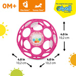 Bright Starts Oball Easy-Grasp Baby Rattle Ball, Pink, Ages Newborn and Up, 4 Inches