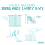 Regalo Safety 30.5-58" Extra Wide Arch Baby Gate with Door, Pressure Mount Walk Through Gate for Doorways & Bottom of Stairs, Babies, Toddlers & Pets, Tested & Safe, American Designed, American Owned