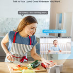 ieGeek Baby Monitor with Camera and Audio - 2K Video Monitor with 5" Screen - Night Vision, Two-Way Talk, Cry&Motion Detection, Temper& Humidity Sensor, PTZ, Remote Control via Screen and Free APP