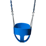 Gorilla Playsets 04-0008-B/B Full Bucket Toddler Swing, Blue Bucket, Blue 60" Plastic Coated Chains, 50 lb Capacity