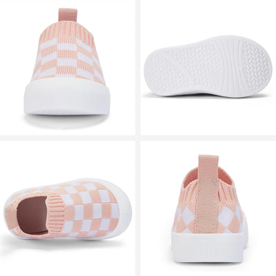 BACSAC Baby Toddler Shoes Boys Girls Infant Lightweight Breathable Walking Sock Sneakers 6-36 Months White Pink,9-12 Months