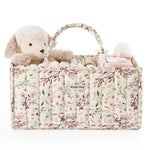 Blissful Diary Floral Diaper Caddy Organizer, Stylish Nursery Storage Basket - Gift for Baby Shower, Baby Registry Must Have, Newborn Essentials - Baby Caddy Organizer - Pastoral Daisy