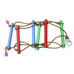 Rainbow Craft 6.6FT Climbing Rope Ladder Ninja Ladder for Kids - Kids Ninja Warrior Obstacle Course Accessories - Ninja Warrior Slackline Ladder, Playground Ninja Obstacles Swing Rope Ladder