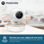 Motorola Nursery VM50G HD Wireless 2-Camera Video Baby Monitor, 5" Screen, 1000ft Range, 2-Way Audio, Pan/Tilt/Zoom, Split Screen, Night Vision