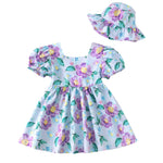 Baby Girl Dresses 6 9 12 Month Girl Clothes Summer Toddler Ruffle Purple Short Sleeve Boho Swing Sundress Infant Spring Casual Dress Two Piece Outfit