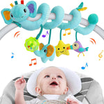 Baby Crib Hanging Rattles Toys - Infant Baby Worm Crib Bed Around Rattle Bell Cartoon Insect Spiral Hanging Toy with Ringing Bell for Infants Bed Stroller Car Seat Bar for Babies Boys and Girls